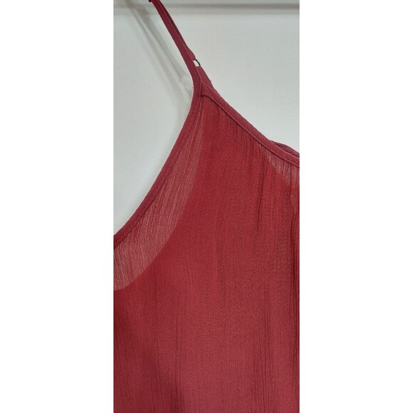 Forever 21 Juniors Size Small Dress Sundress Burgundy Rust Lace Up Rayon - Picture 4 of 12